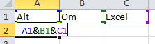 excel sammenkæd data